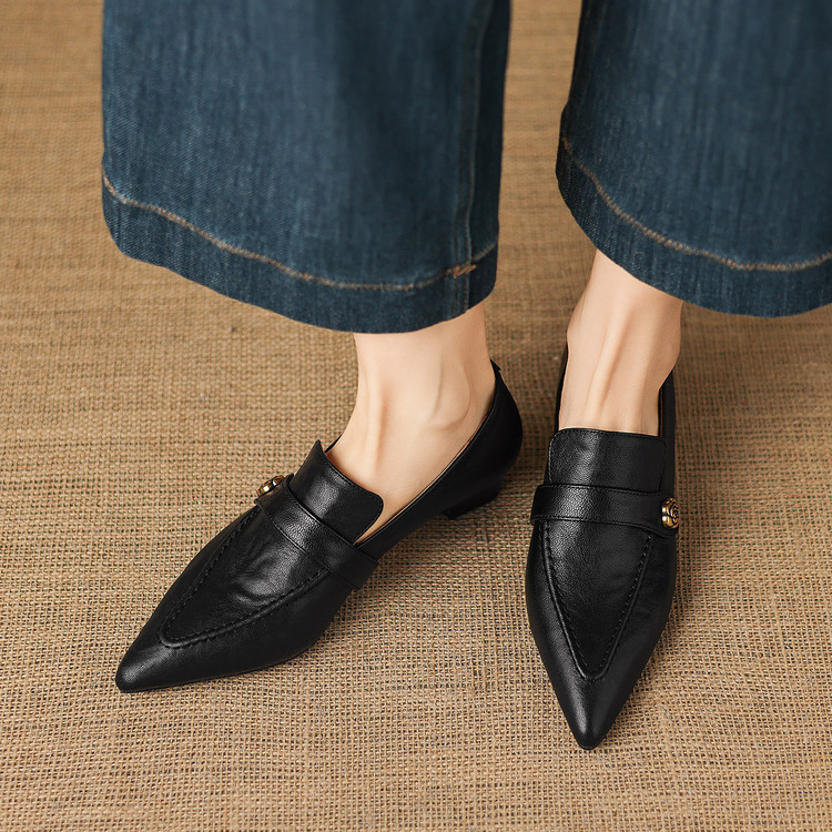 Deep Mouth Pointed Toe Chunky Mid Heel Shoes - Style k.html - Image 5