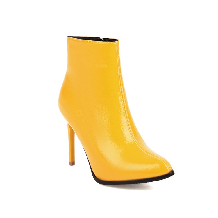Women's High Heel Stiletto Ankle Boots with Side Zipper