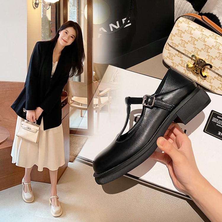 Women's Mary Jane Flat Shoes Low Heel Round Toe Microfiber Spring 2022