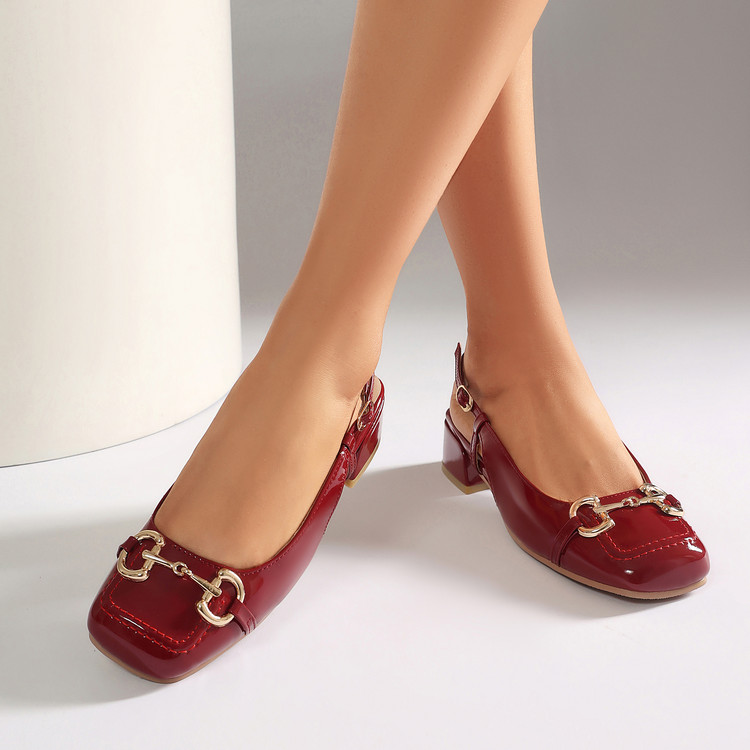 Women's Square Toe Block Heel Sandals - PU Lace-Up Summer Shoes - Image 5